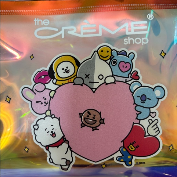 NWT The Crème Shop BT21 Iridescent Makeup Holographic Bag Pouch - Picture 2 of 6